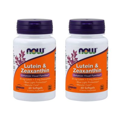 Now Supplements, Lutein &amp; Zeaxanthin with 25 mg Lutein and 5 mg Zeaxanthin, 60 Softgels (2 Pack)
