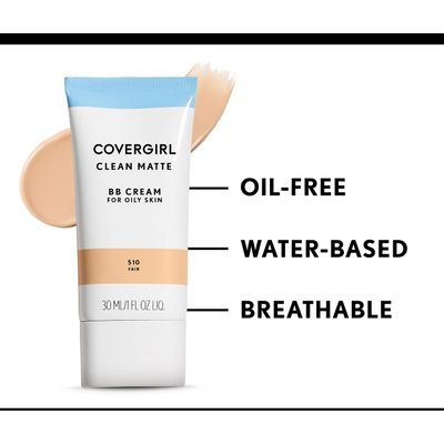 COVERGIRL - Clean Matte BB Cream, Oil-Free, Long-Lasting, Sensitive Skin, Lightweight, 100 Cruelty-Free