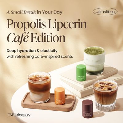 CNP Caf Lip Butter - Propolis Lipcerin 06 Caramel Latte, Hydrating Overnight Manuka Lip Balm & Mask, 12hr Long-lasting Moisture, Korean Skin Care, 0.5 fl.oz.