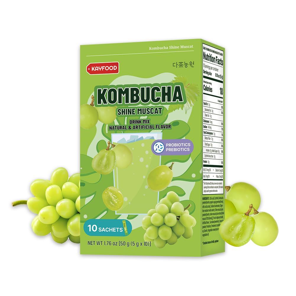 KAYFOOD Garden Daily Shinemuscat Kombucha Tea Powdered Mix, Probiotics &amp; Prebiotics, Zero Sugar, Diet, Healthy Fermented Drinks Korea Workout T (10ST)