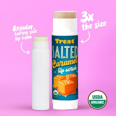 TREAT Jumbo Lip Scrub - Salted Caramel, Organic &amp; Cruelty Free (.50 OZ)