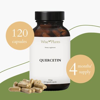 Wise Plants Quercetin - Antioxidant Support - 500mg, 120 Servings, Purity Level 95 (HPLC)
