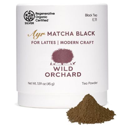 Wild Orchard Ayr Matcha Black from Jeju Island - Premium Tea - 100 Regenerative Organic Certified - Premium Grade Black Matcha Tea Powder Cultivated on Jeju Island in South Korea
