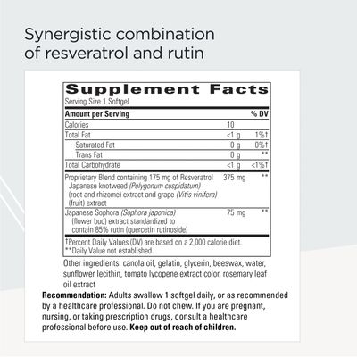 Integrative Therapeutics - Resveratrol Ultra HP, 175 mg Resveratrol - Cardiovascular Support- 60 Softgels
