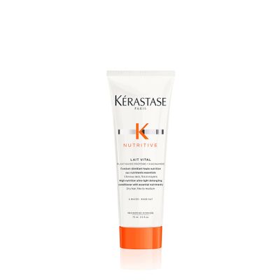Kerastase Nutritive Lait Vital Hydrating Conditioner For Fine to Medium Dry Hair - Illuminates Shiny Hair and Easily Detangles, With Plant-Based Proteins &amp; Niacinamide, 2.5 Fl Oz, Travel Size