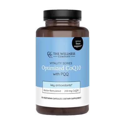 The Wellness Company Optimized CoQ10 with PQQ | 30 Vegan Capsules (1 Month Supply) | Enhanced Antioxidant Formula | Non-GMO, Gluten-Free | Supports Energy Production and Cellular Health