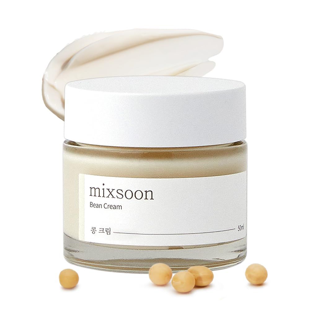 mixsoon Bean Cream - Intensive Moisture Face Cream For Smooth, Nourished Skin, Pore &amp; Sebum Care - Korean Skincare For Glass Skin - Non-stick (1.69 fl.oz / 50ml)