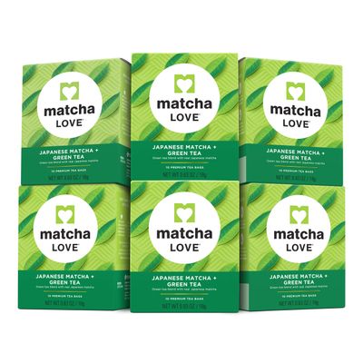 Matcha Love Japanese Matcha Green Tea, 10 Premium Tea Bags (Pack of 6)