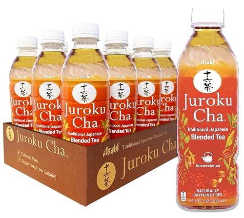 Juroku Cha - Smooth &amp; Refreshing Japanese Tea, Supports Body &amp; Mind, Great with Any Meal, Unsweetened, Caffein Free, 16.9 oz (12 Pack)