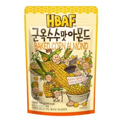 Official Gilim HBAF Korean Baked Corn Seasoned Almond Nut | Kids, School, Lunch, Office, Work, Travel, Camping Party Snack | Pre-workout Protein Snack | Korean Food Healthy Snacks | Asin Snack Kore...