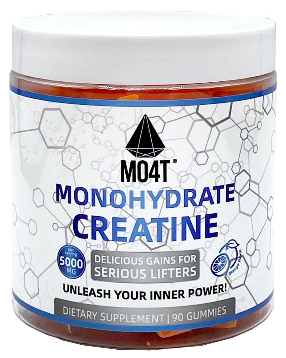 MOMOF4TRANSFORM Creatine Monohydrate Gummies 5000 mg for Men &amp; Women, Sugar Free Creatine Gummies Orange Flavor