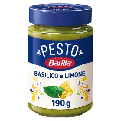 Barilla Pesto con Basilico e Limone, Senza Glutine, Sugo Pronto per Pasta Gustoso e Fresco, 190 g