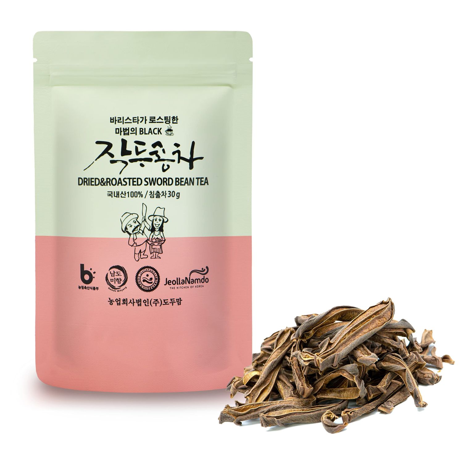 Roasted Sword Bean Pod Tea Korean Food Traditional Asian Superfood for Gut Health, Artisinal Roast Herbal Tea JRND Foods 30g