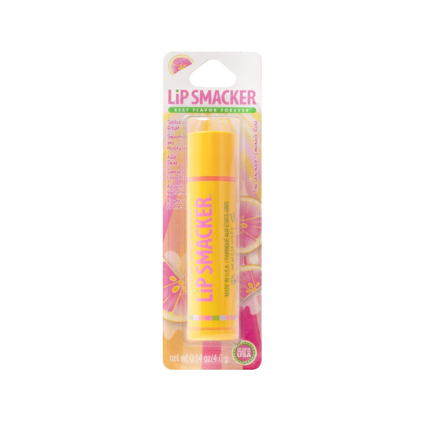 Lip Smacker Flavored Lip Balm, Flavored Moisturizing, Smoothing Soft Shine, Hydrating &amp; Protecting Fun Tasty Flavors, Cruelty-Free &amp; Vegan - Pink Lemonade