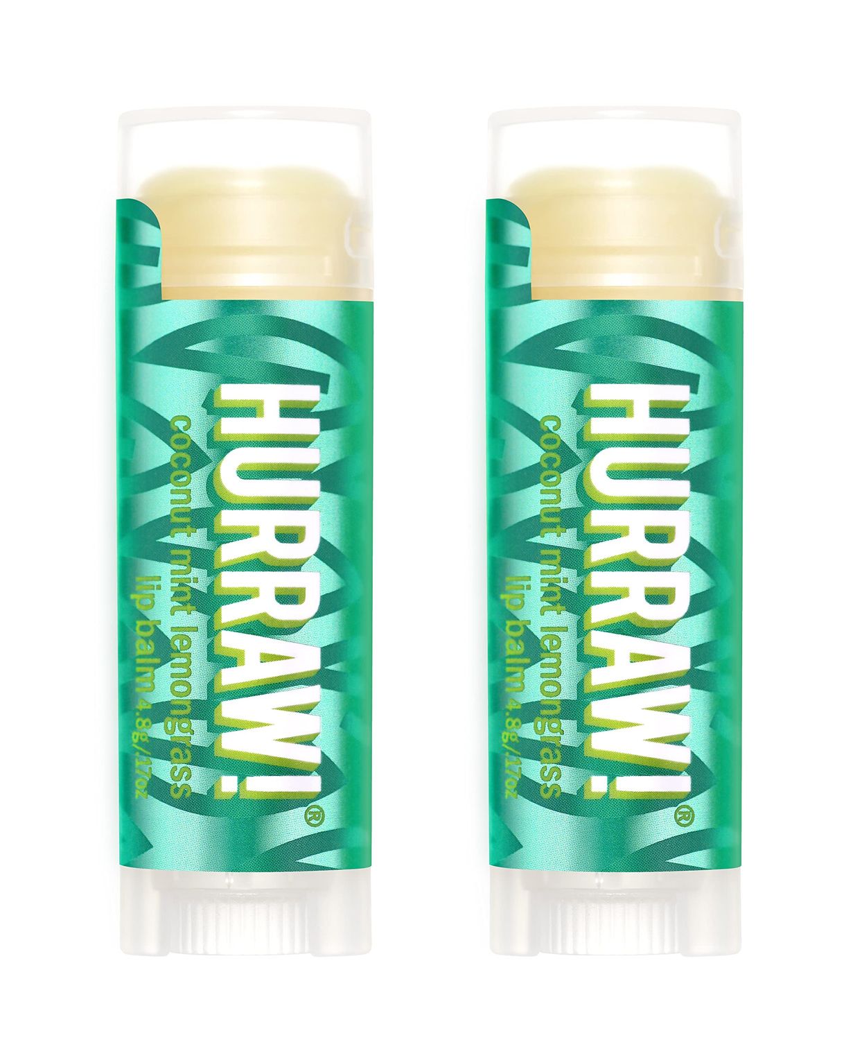Hurraw! Coconut, Mint, Lemongrass (Pitta) Lip Balm, 2 Pack: Organic, Certified Vegan, Cruelty and Gluten Free. Non-GMO, 100 Natural Ingredients. Bee, Shea, Soy and Palm Free. Made in USA