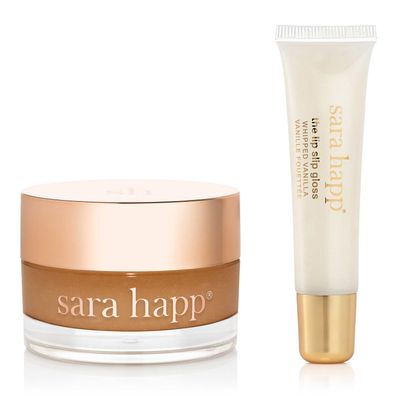 Sara Happ Hot Cocoa Kisses Treatment Duo, Lip Scrub &amp; Gloss, Unisex Exfoliating Set, 2 Count, Lip Care &amp; Conditioning, for Lips