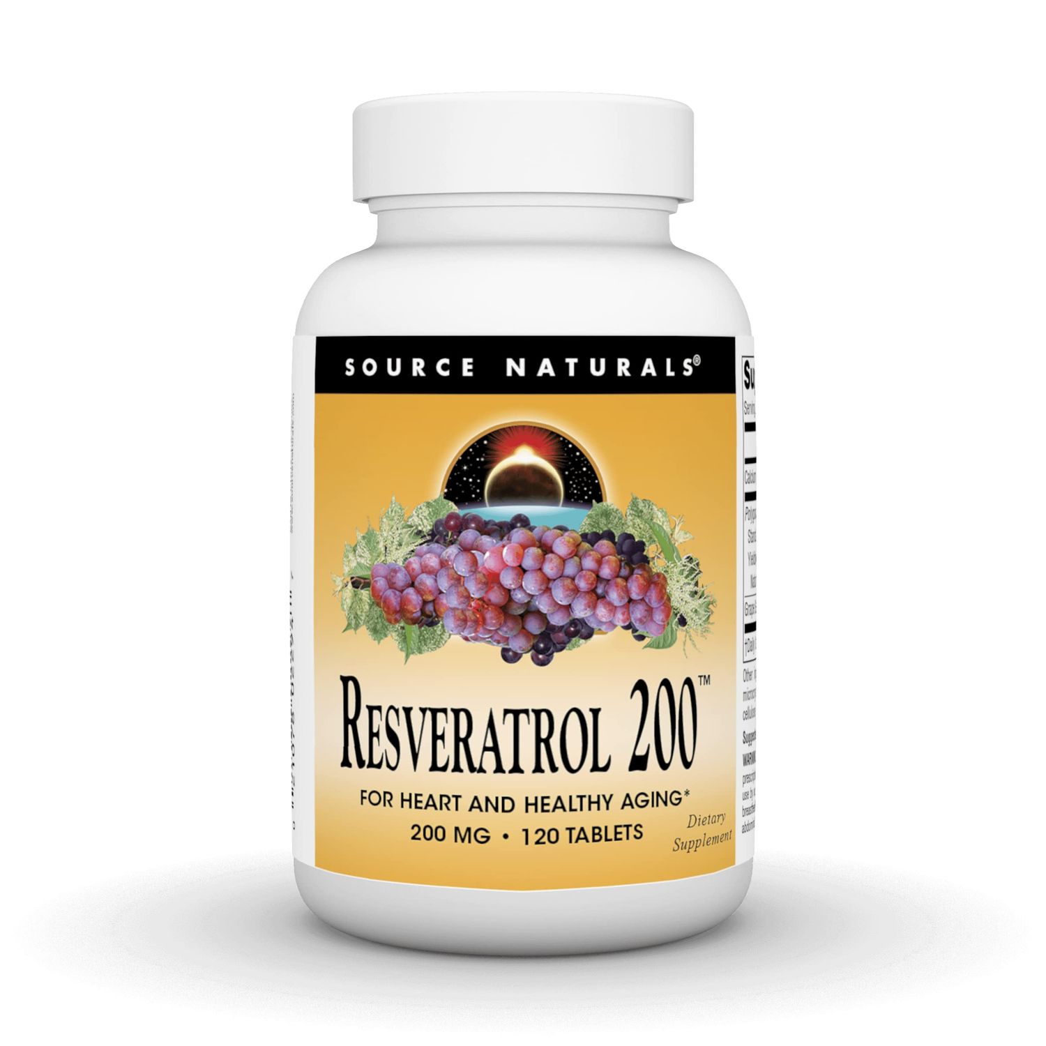 Source Naturals Resveratrol 200 for Healthy Aging, 200 mg - 120 Tablets