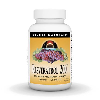 Source Naturals Resveratrol 200 for Healthy Aging, 200 mg - 120 Tablets