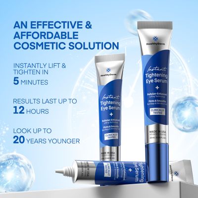 Instant Under Eye Lift Serum - Reduces Eye Bags, Wrinkles, Puffy Eyes, Dark Circles &amp; Crows Feet in Minutes - Advanced Firming Polysaccharide Formula for Mature Skin - 20 mL