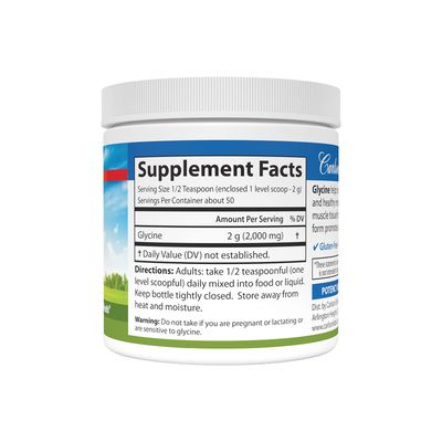 Carlson Glycine Powder 2000 mg, Amino Acid Supplement for Energy and Muscle Support, 3.53 oz (100 g)