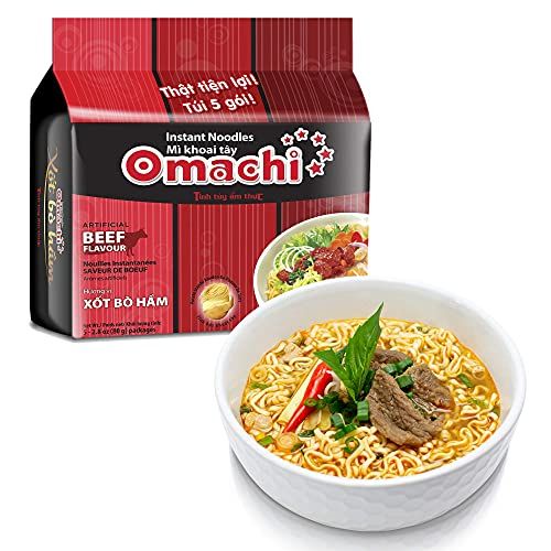 OMACHI Golden Potato Noodles - Beef Stew Flavor - Made with Natural Ingredients (Beef Stew, Pack of 30)