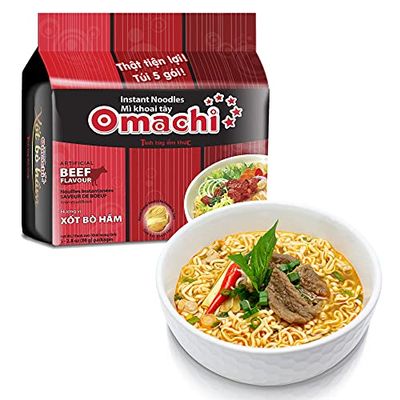 OMACHI Golden Potato Noodles - Beef Stew Flavor - Made with Natural Ingredients (Beef Stew, Pack of 30)