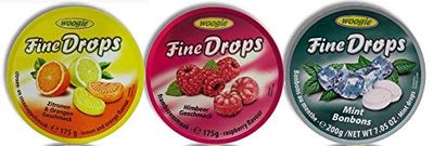 Fine Drops Fruit Hard Candy Variety Pack Imported From Austria Pack Of 3