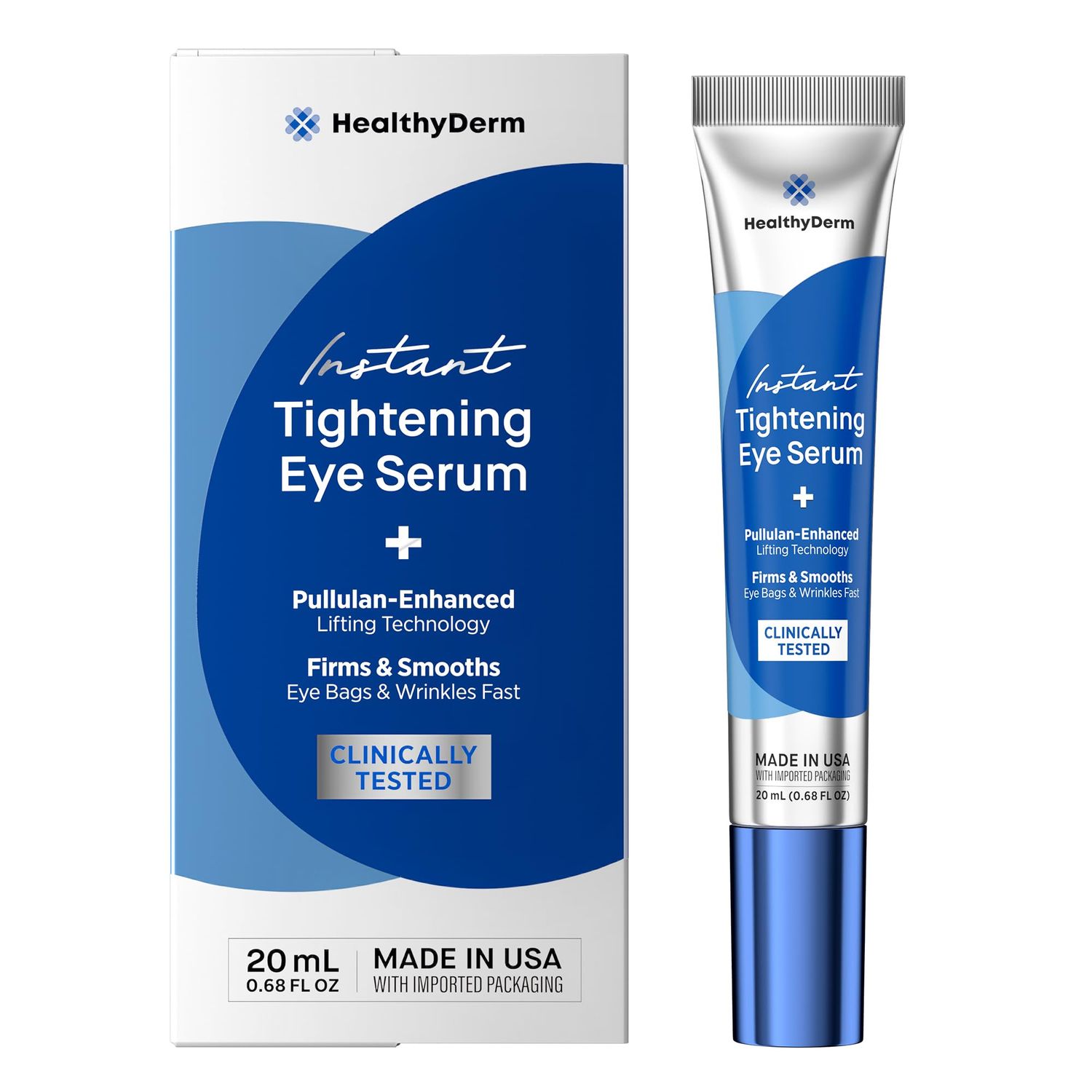 Instant Under Eye Lift Serum - Reduces Eye Bags, Wrinkles, Puffy Eyes, Dark Circles &amp; Crows Feet in Minutes - Advanced Firming Polysaccharide Formula for Mature Skin - 20 mL