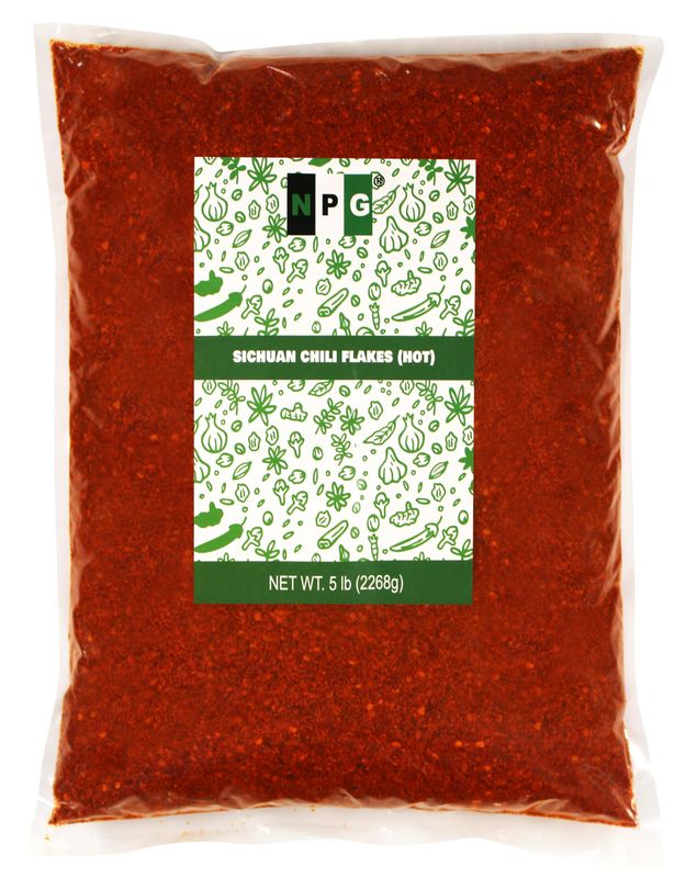 NPG Authentic Sichuan Chili Flakes 5 Pound, Extra Hot, Szechuan Crushed Red Chili Pepper Flakes Bulk, Essential Spice Seasoning for Making Kimchi, Chili Oil, Stir-fry, Pizza, Salads, and Tacos