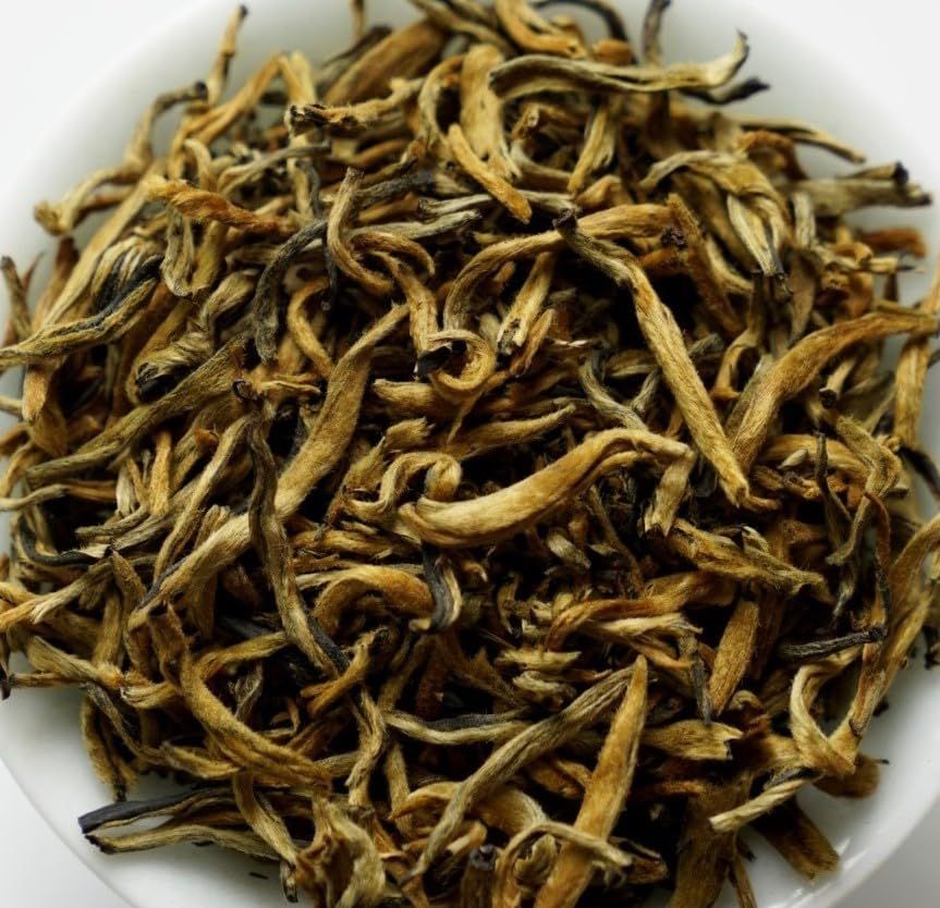MeiMei Fine Teas - Yunnan Golden Buds Gongfu Black Tea Top Grade Dian Hong Jing Ya - Chinese Loose Leaf - Mellow Malty Floral Peach Melon Creamy (50g/1.76oz)
