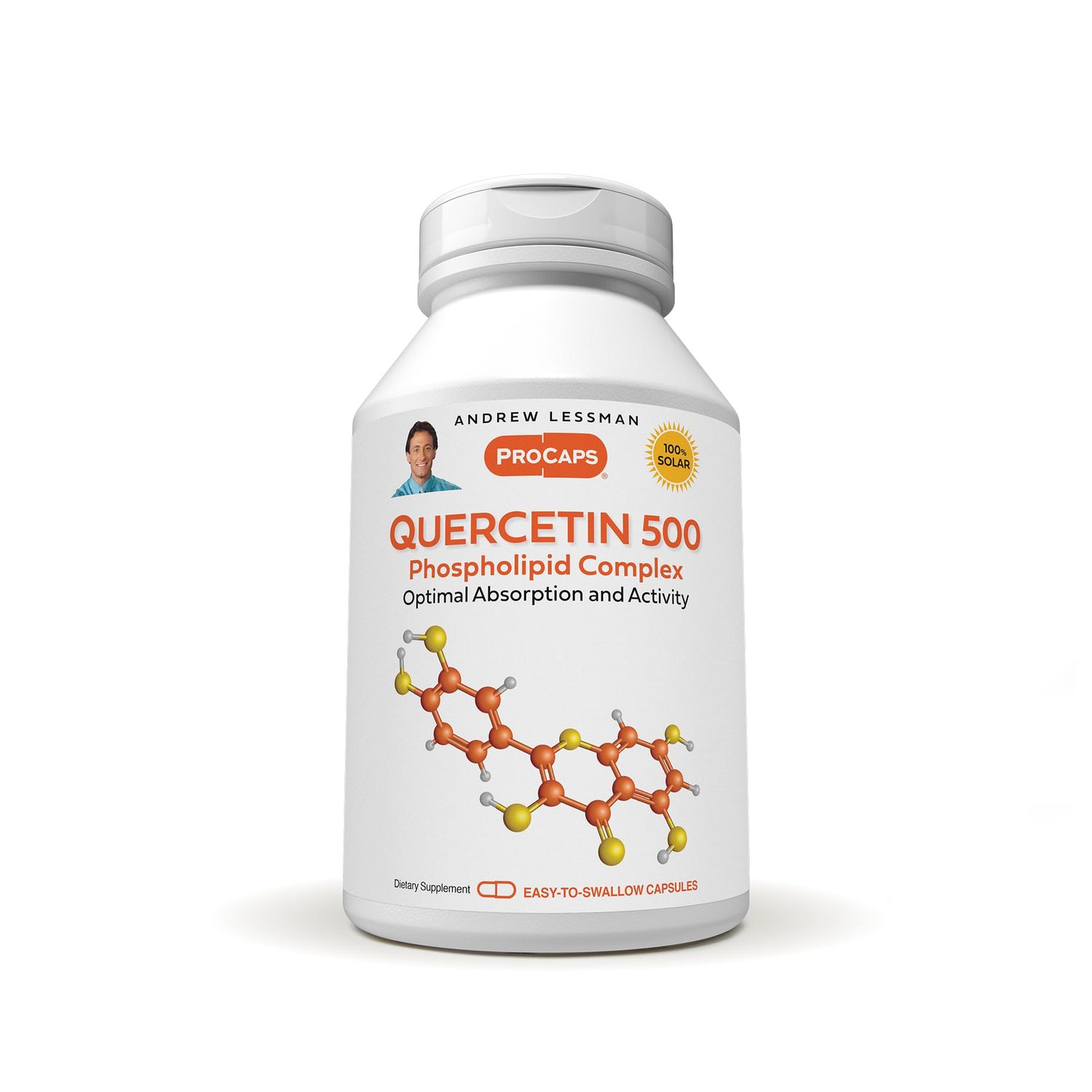 ANDREW LESSMAN Quercetin 500mg - 120 Capsules - 500 mg Unique Quercetin Phospholipid Complex, Highly Absorbable Formula to Support Healthy Heart, Circulatory and Immune Function. No Additives.