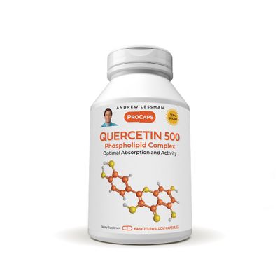 ANDREW LESSMAN Quercetin 500mg - 120 Capsules - 500 mg Unique Quercetin Phospholipid Complex, Highly Absorbable Formula to Support Healthy Heart, Circulatory and Immune Function. No Additives.