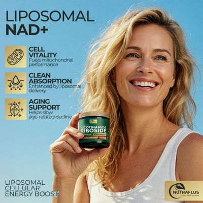 NUTRAFLUS NAD Nicotinamide Riboside Resveratrol 900mg - 80 Capsules Dietary Liposomal NAD Supplement with Pure, Clean Formula - Enhanced Bioavailability - Supports Immune Cells, Aging Process