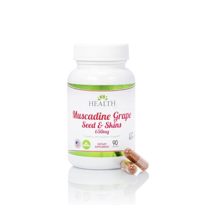Health As It Ought To Be Muscadine Grape Seed &amp; Skins 650 mg Supplement | Physician Formulated Powerful Antioxidant Support Beyond The Average Grape | 90 Capsules