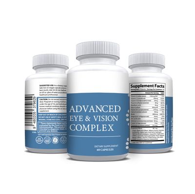 1 Complete Research Vision Formula Advanced Eye Health Vitamin &amp; Mineral Supplements for Adults w/Bilberry, Lutein, Zeaxanthin, Lycopene, Resveratrol | Supports Eye Strain, Dry Eyes 60 Capsules