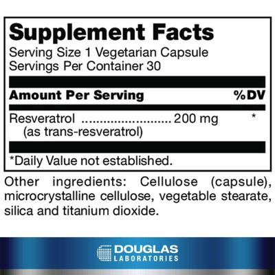 Douglas Laboratories Resveratrol | Antioxidant Support for Cardiovascular, Neurological, Metabolic and Mitochondrial Health | 30 Capsules