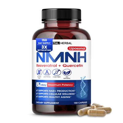 VITAL HERBAL NMNH with Resveratrol Supplement - 150 Capsules - Supports NAD Production, Cellular Energy &amp; Healthy Aging - Made in The USA