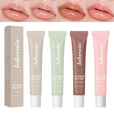Petansy 4PCS Special Lip Butter Balm - Conditioning Lip Mask and Lip Balm for Instant Moisture,Natural Ingredients Vegan Non-Sticky Lip Glowy BalmSoothing Lip Care