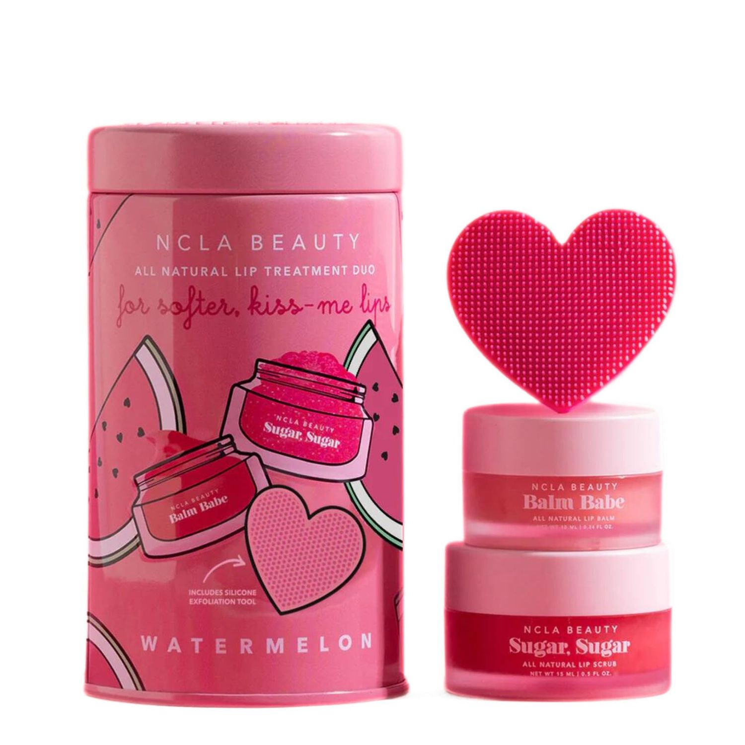 NCLA - Lip Care Set Lip Scrubber | Clean, Natural, Non-Toxic Beauty (Watermelon)