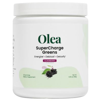 Olea Supercharge Greens - Bloat Relief &amp; Clean Energy Support - Yerba Mate Probiotics Digestive Enzymes Fiber - No Sugar Added - Gut Health Greens Drink for Daily Digestion