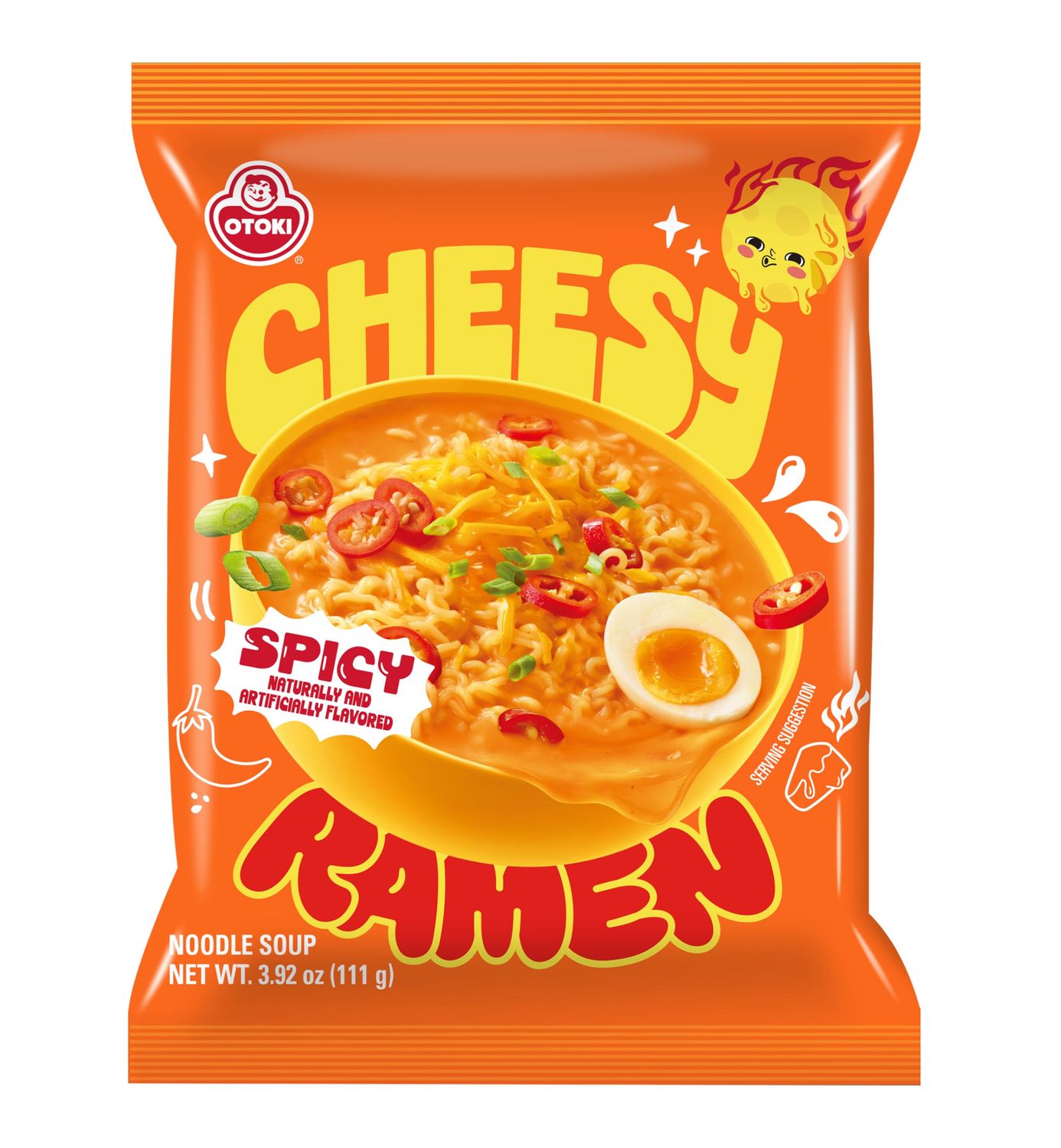 OTOKI Cheese Ramen - Spicy Flavor | Bold, Cheesy &amp; Spicy Instant Noodles (4 Pack, 15.66oz)