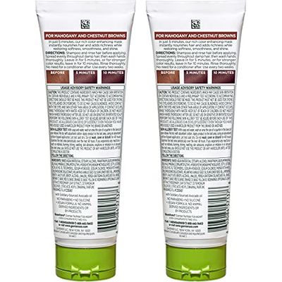 Garnier Hair Color Nutrisse Color Reviver 5 MIN Color Mask, Warm Brown for Color Treated Hair to Nourish & Adds Richness (For Mahogany and Chestnut Browns), 4.2 Fl Oz, 2 Count (Packaging May Vary)