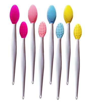 8 Pcs Lip Scrub Brush,Lip Scrubber Exfoliator,Double-Sided Silicone Lip Brush Tool for Men Women Lip Lightening,Lip Exfoliator Scrubber Tool for Dark Lips