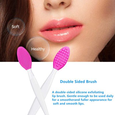 8 Pcs Lip Scrub Brush,Lip Scrubber Exfoliator,Double-Sided Silicone Lip Brush Tool for Men Women Lip Lightening,Lip Exfoliator Scrubber Tool for Dark Lips