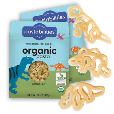Pastabilities Organic Pasta for Kids - Dinosaur Pasta - Fun Shapes Bite-size, Family Size - Serves 4 Non-GMO Natural Wheat Pasta, All-Natural, Kosher Certified, Made in the USA, (2 Pack,11 Oz)
