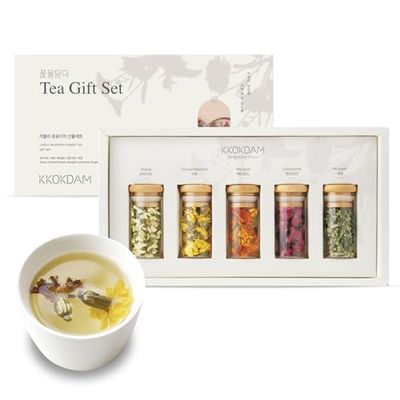 KKOKDAM Lovely Tea Gift Set - Premium Blooming Flowers Variety Pack - Fancy Gifts from South Korea - 5 Count
