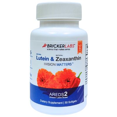 Bricker Labs Natural Lutein Zeaxanthin Eye Supplement - Supports Eye, Brain, and Skin Health with Macular Carotenoids, Superior Bioavailability, AREDS2 Chosen Lutein Source - 60 Soft Gels