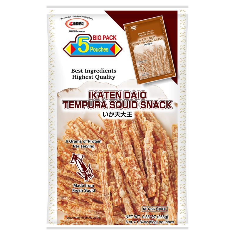 Maruesu Ikaten Daio Tempura Squid Snack, 1.87 Ounce (Pack of 5)