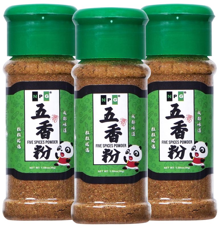 NPG Authentic Chinese Five Spice Blend 1.08 Oz (Pack of 3), Gluten Free, All Natural Ground Chinese 5 Spice Powder, No Preservatives No MSG, Mixed Spice Seasoning for Asian Cuisine &amp; Stir Fry