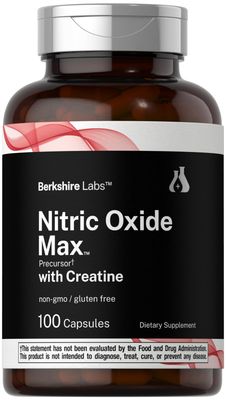 Horbach Nitric Oxide Supplement with Creatine | 100 Capsules | L Citrulline, L Arginine, and Creatine Monohydrate | Non-GMO, Gluten Free | Berkshire Labs
